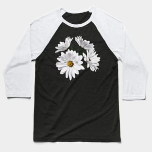 Circle of White Daisies Baseball T-Shirt